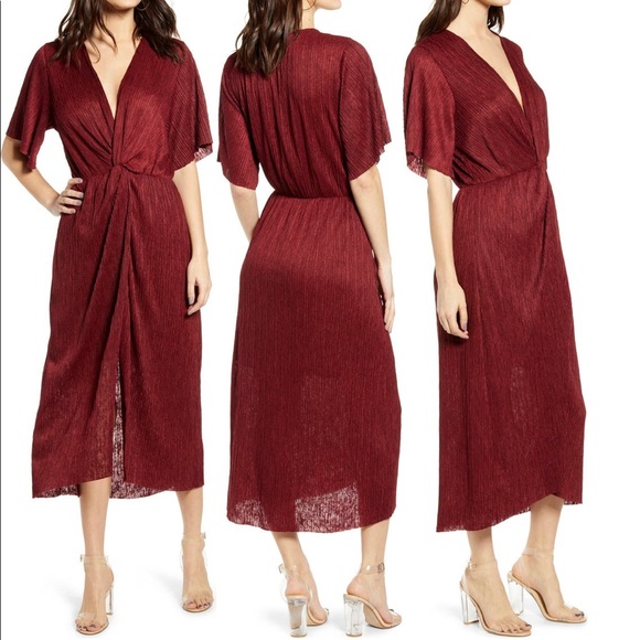 Dolman Pliss Midi Dress